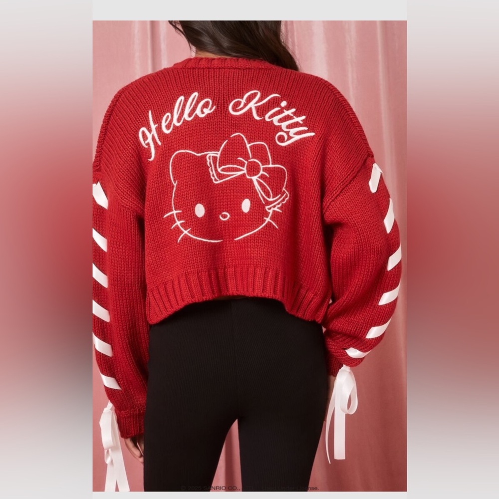 Hello Kitty Valentine's Day Ribbon Cardigan